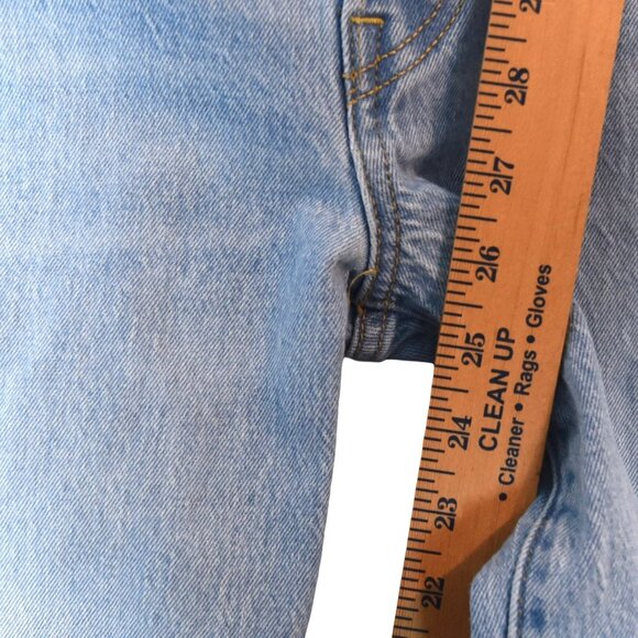 Levi’s Ribcage Straight Jeans W24 L27 Light Wash Distressed High Rise - Picture 6 of 10